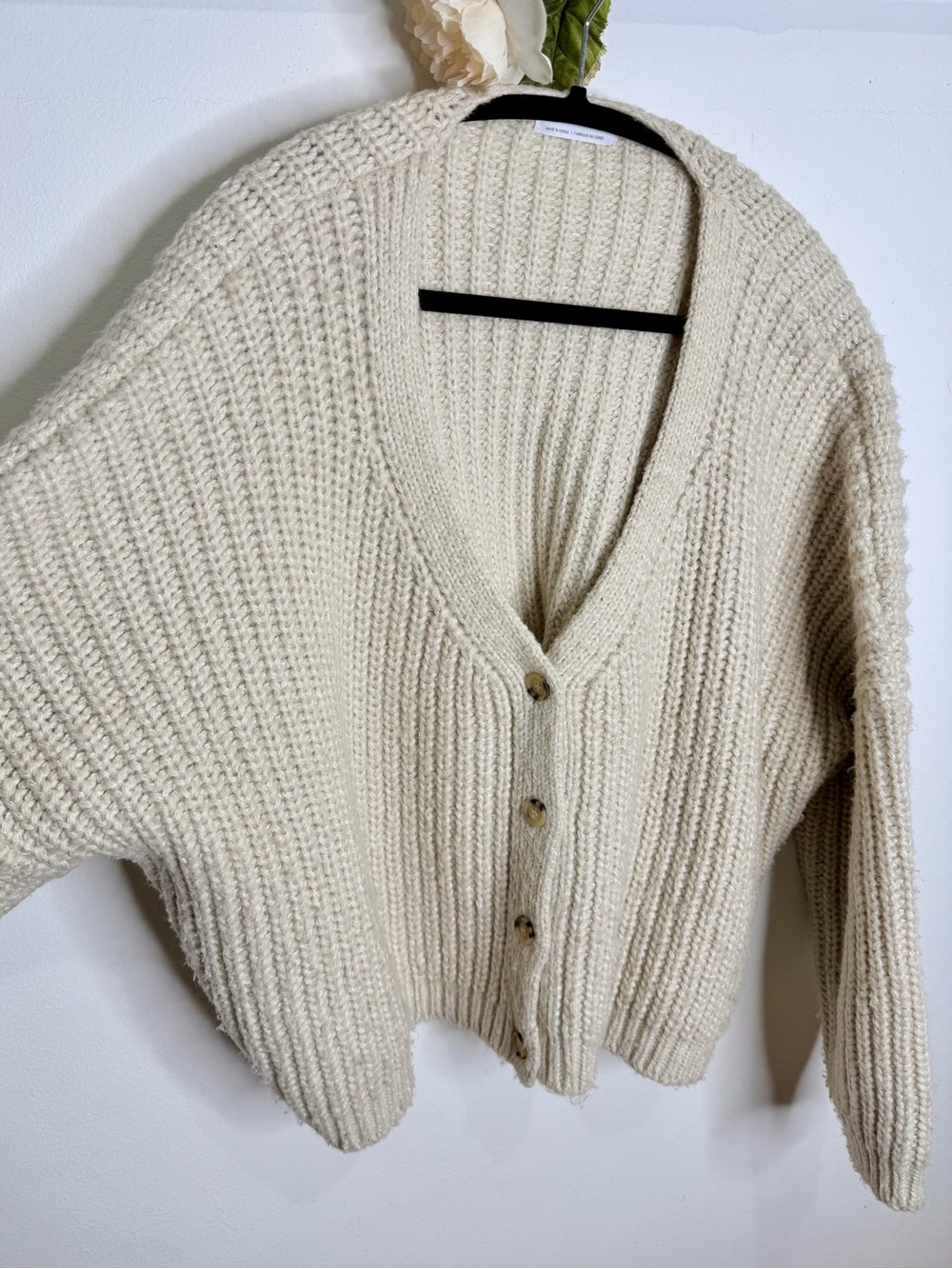 Oak + Fort Oversized Chunky Ribbed Knit Cardigan - Picture 2 of 8